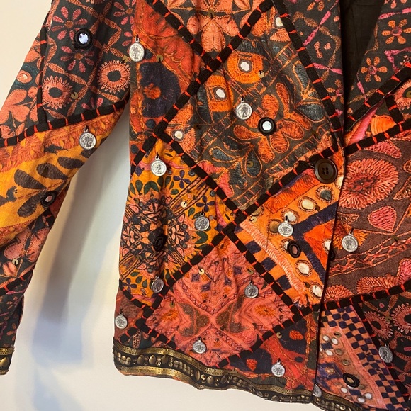 Soft Surroundings Berber Jacket Coin Blazer Womens Multicolor - Picture 4 of 13